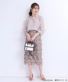 Apuweiser-riche(アプワイザー・リッシェ) |【有楽町マルイ店限定】配色大花レースタイトスカート