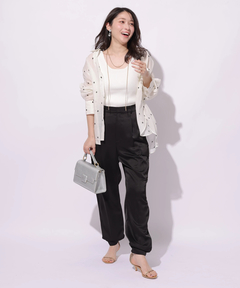 Apuweiser-riche(アプワイザー・リッシェ) |リラクシーサテンワークパンツ