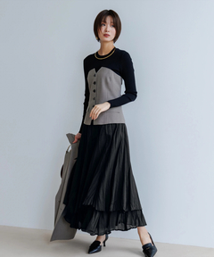 Apuweiser-riche(アプワイザー・リッシェ) |ワッシャープリーツレイヤードスカート