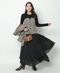 Apuweiser-riche(アプワイザー・リッシェ) |ワッシャープリーツレイヤードスカート