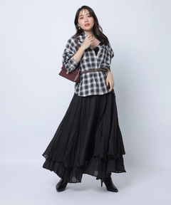 Apuweiser-riche(アプワイザー・リッシェ) |ワッシャープリーツレイヤードスカート