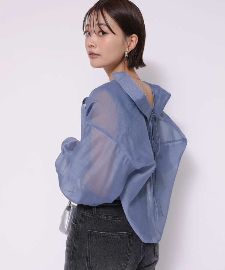 クロップドシアーシャツ×2WAYニットセット | アンサンブル | Apuweiser 