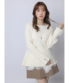 Apuweiser-riche(アプワイザー・リッシェ) |バックジップフォルムミニスカート