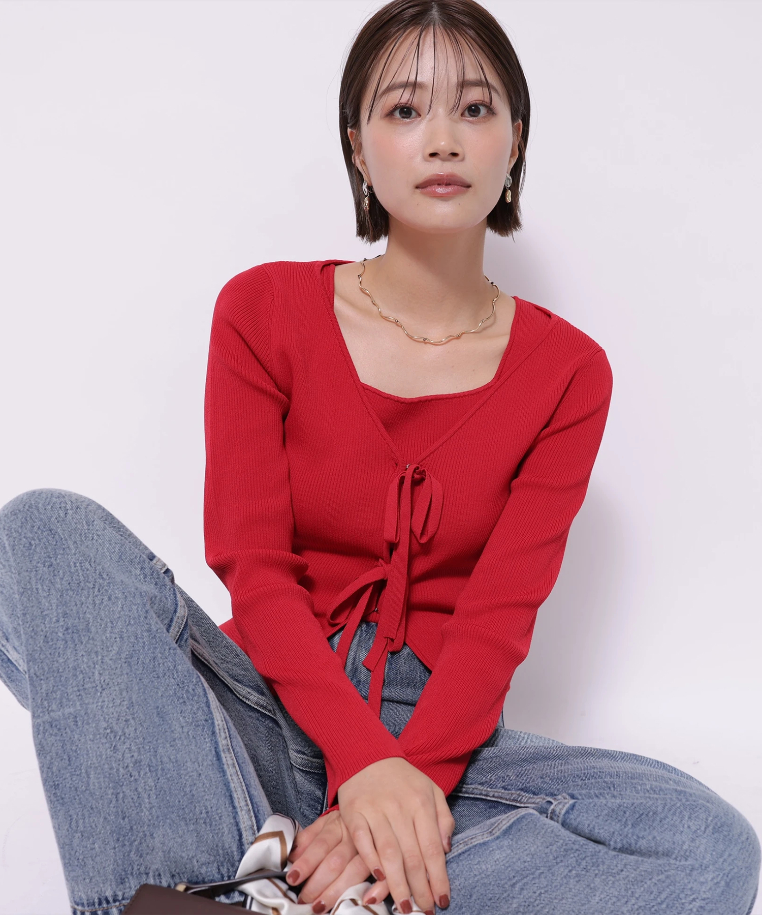 2WAYリボンカーデアンサンブル | アンサンブル | Apuweiser-riche  