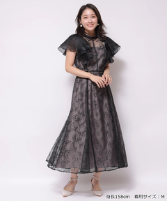 Apuweiser-riche(アプワイザー・リッシェ) |チュール刺繍ラッフルドレス