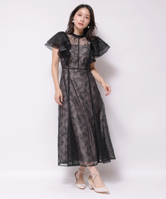 Apuweiser-riche(アプワイザー・リッシェ) |チュール刺繍ラッフルドレス