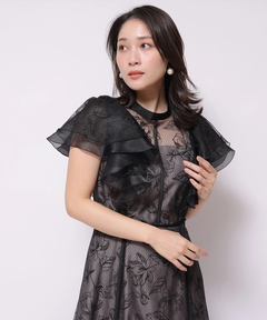 Apuweiser-riche(アプワイザー・リッシェ) |チュール刺繍ラッフルドレス