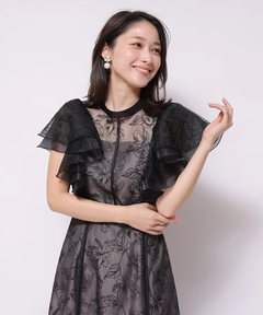 Apuweiser-riche(アプワイザー・リッシェ) |チュール刺繍ラッフルドレス