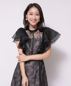 Apuweiser-riche(アプワイザー・リッシェ) |チュール刺繍ラッフルドレス