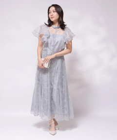 Apuweiser-riche(アプワイザー・リッシェ) |チュール刺繍ラッフルドレス