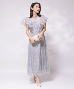 Apuweiser-riche(アプワイザー・リッシェ) |チュール刺繍ラッフルドレス