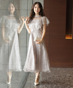 Apuweiser-riche(アプワイザー・リッシェ) |チュール刺繍ラッフルドレス