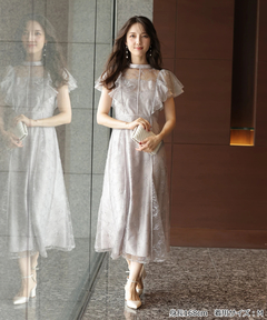 Apuweiser-riche(アプワイザー・リッシェ) |チュール刺繍ラッフルドレス