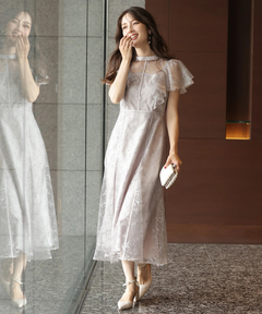 Apuweiser-riche(アプワイザー・リッシェ) |チュール刺繍ラッフルドレス