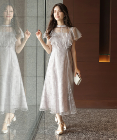 Apuweiser-riche(アプワイザー・リッシェ) |チュール刺繍ラッフルドレス