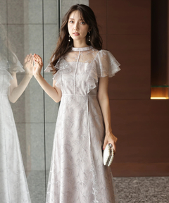 Apuweiser-riche(アプワイザー・リッシェ) |チュール刺繍ラッフルドレス