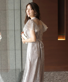 Apuweiser-riche(アプワイザー・リッシェ) |チュール刺繍ラッフルドレス