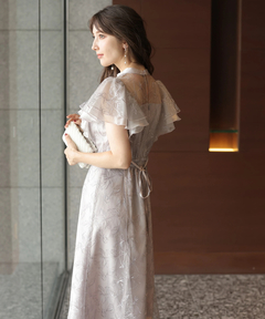 Apuweiser-riche(アプワイザー・リッシェ) |チュール刺繍ラッフルドレス