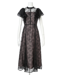 Apuweiser-riche(アプワイザー・リッシェ) |チュール刺繍ラッフルドレス