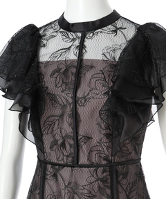 Apuweiser-riche(アプワイザー・リッシェ) |チュール刺繍ラッフルドレス