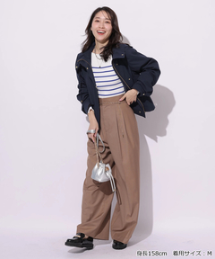 yukky　Arpege story パンツ　ストレート　ドット柄 フロッキードットパンツ