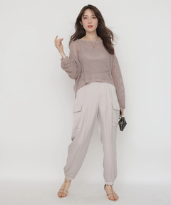 Apuweiser-riche(アプワイザー・リッシェ) |リラクシーサテンワークパンツ