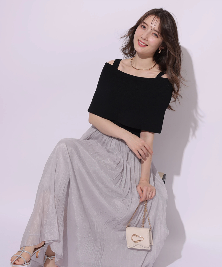 新品未使用 25SS アプワイザーリッシェ ワッシャープリーツドッキングワンピ 美品 25SS アプワイザーリッシェ ワッシャープリーツドッキング