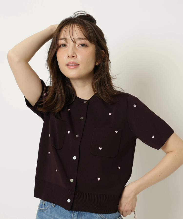 ハート刺繍カラーカーデ | カーデ | Apuweiser-riche（アプワイザー