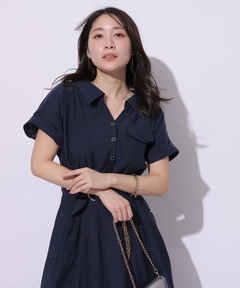 Apuweiser-riche(アプワイザー・リッシェ) |シアーシャツ半袖ワンピース