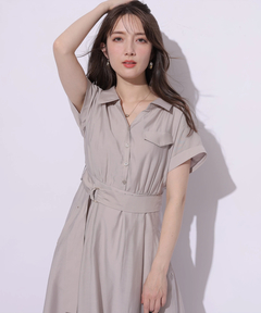 Apuweiser-riche(アプワイザー・リッシェ) |シアーシャツ半袖ワンピース