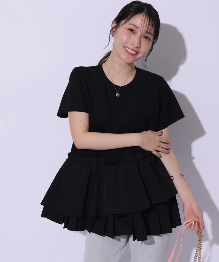 Apuweiser-riche プリーツレイヤードカットソー プリーツレイヤードカットソー | Tシャツ・カットソー