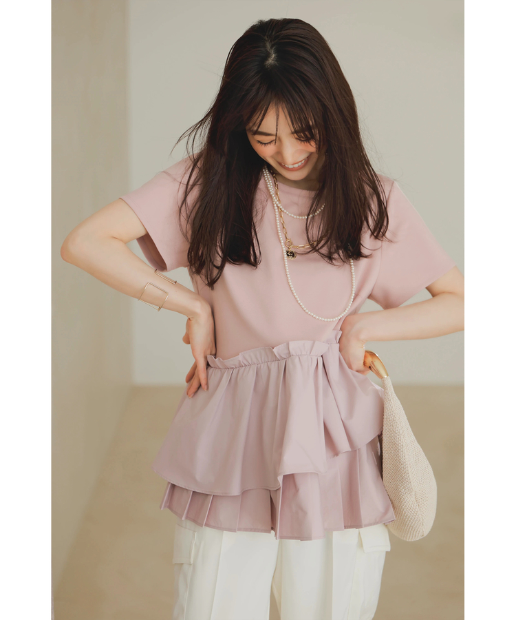 Apuweiser-riche - 完売色✨新作新品タグ付き✨☘️Arpege story☘️パール付きカットソー Apuweiser-riche - ☆新品タグ付き☆アルページュストーリー