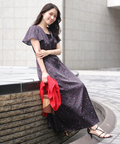 Apuweiser-riche❤︎チェリープリントカシュクールワンピース❤︎黒M チェリープリントカシュクールワンピース | ワンピース