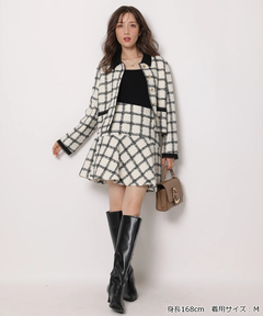 Apuweiser-riche(アプワイザー・リッシェ) |ツイードフレアミニスカート