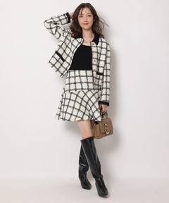 Apuweiser-riche(アプワイザー・リッシェ) |ツイードフレアミニスカート