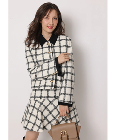 Apuweiser-riche(アプワイザー・リッシェ) |ツイードフレアミニスカート