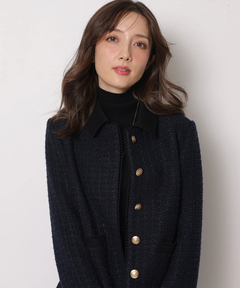 再値下げ❗️【新品未使用】 Arpege story 金釦ニットジャケット　黒 Arpege story(アルページュストーリー)の「金ボタンニット