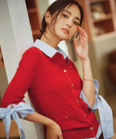 【新品】Apuweiser-riche リブニット 袖リボンレイヤードリブニット | ニット | Apuweiser-riche