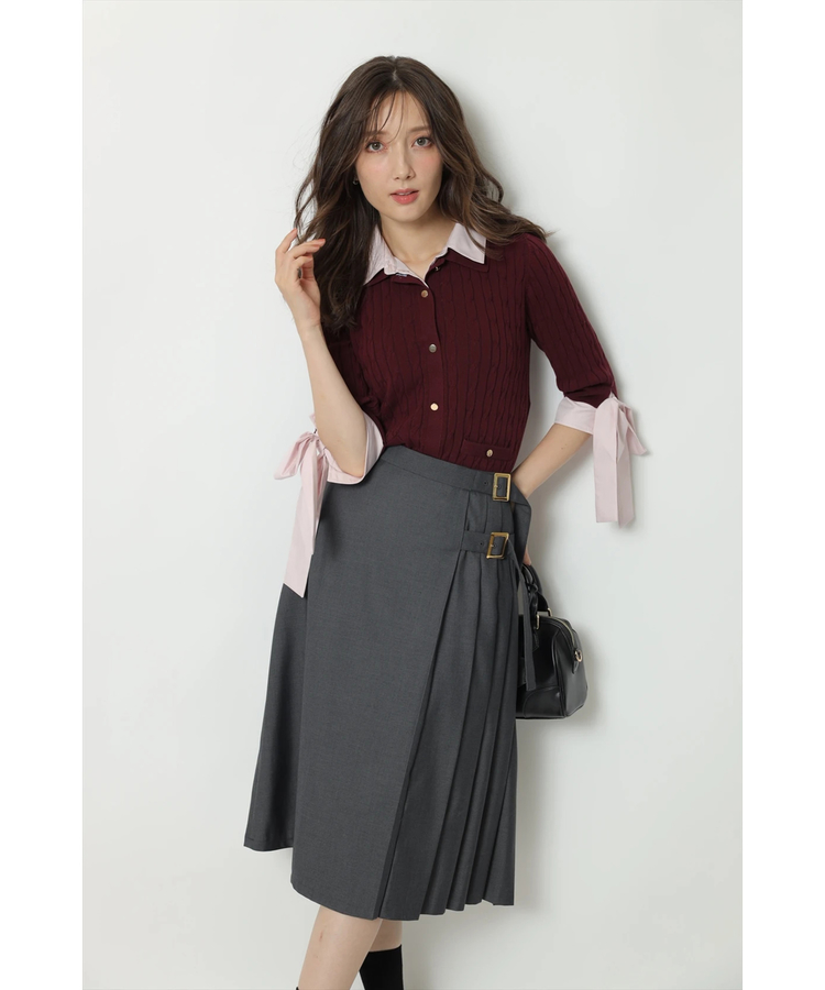 アプワイザーリッシェ 袖リボンレイヤードリブニット 2025新作 アプワイザーリッシェ 袖リボンレイヤードリブニット 2025新作