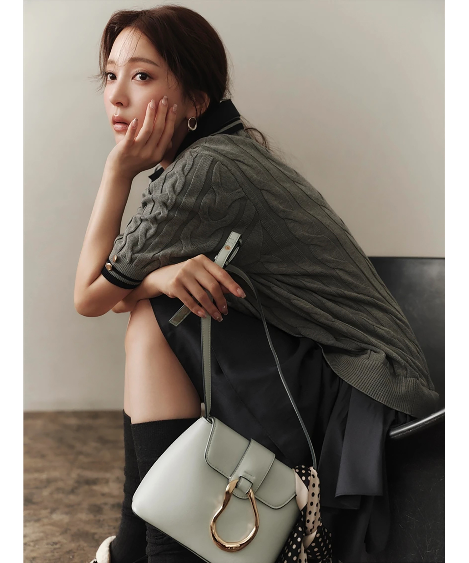 極美品 アプワイザーリッシェ 配色ミニワンピース Arpege story限定 01_001.jpg