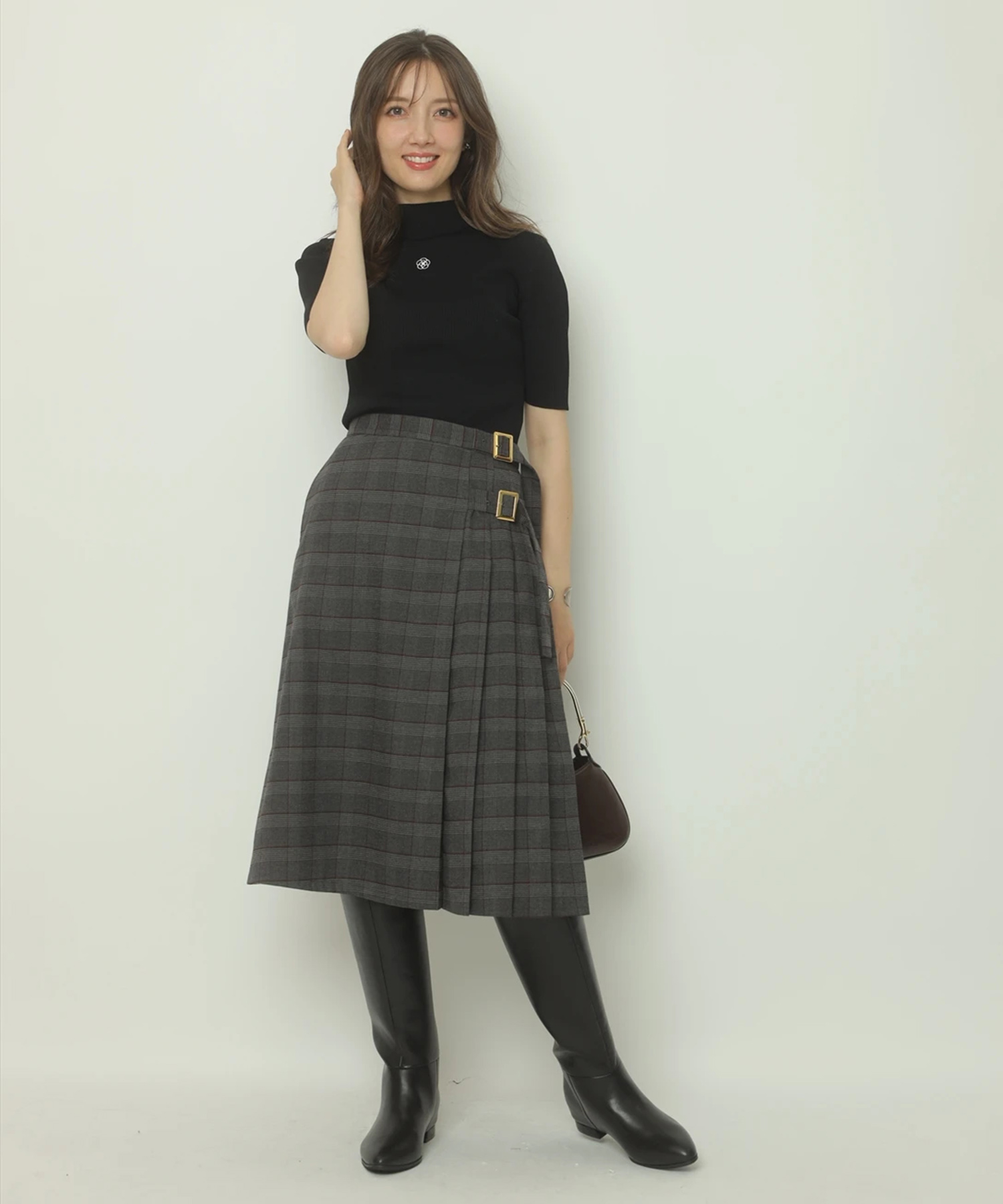 サイドプリーツWベルトスカート | スカート | Apuweiser-riche