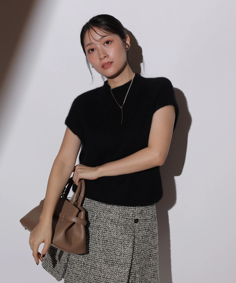 Apuweiser-riche テディVネックアンサンブル ブラウン アプワイザー