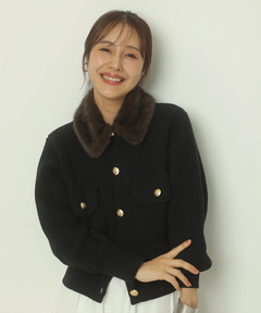 Apuweiser-riche(アプワイザー・リッシェ) |衿ファーニットブルゾン