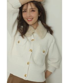 Apuweiser-riche(アプワイザー・リッシェ) |衿ファーニットブルゾン