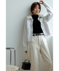 Apuweiser-riche(アプワイザー・リッシェ) |衿ファーニットブルゾン