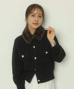 Apuweiser-riche(アプワイザー・リッシェ) |衿ファーニットブルゾン