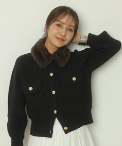 Apuweiser-riche(アプワイザー・リッシェ) |衿ファーニットブルゾン