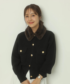 Apuweiser-riche(アプワイザー・リッシェ) |衿ファーニットブルゾン