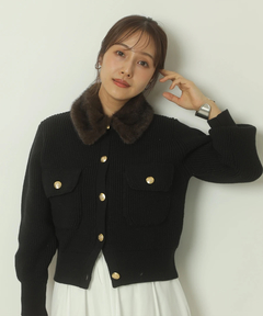 Apuweiser-riche(アプワイザー・リッシェ) |衿ファーニットブルゾン