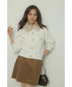 Apuweiser-riche(アプワイザー・リッシェ) |衿ファーニットブルゾン